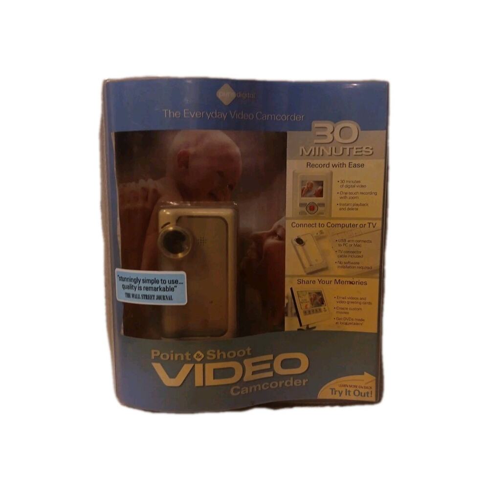 Pure Digital Point & Shoot Video Camcorder 30 Min USB TV Output NEW